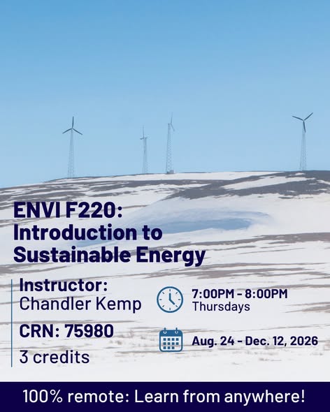 ENVI F220: Introduction to Sustainable Energy (3/3)