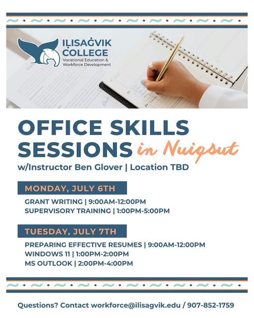 Office Skills Sessions in Nuiqsut