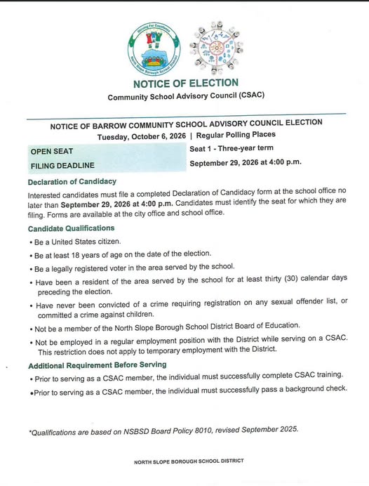 Barrow Community School Advisory Council Election