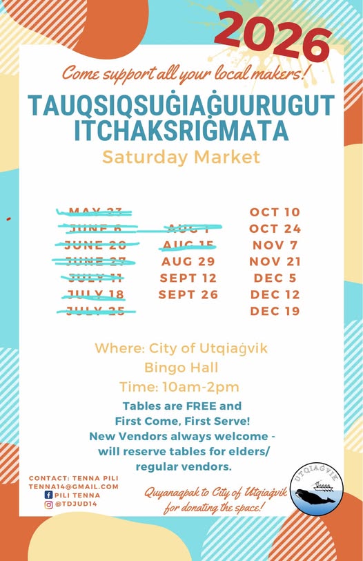 Tauqsiqsuġiaġuurugut Itchaksriġmata Saturday Market
