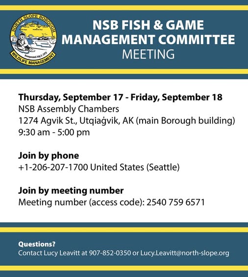 NSB Fish & Game Management Committee Meeting