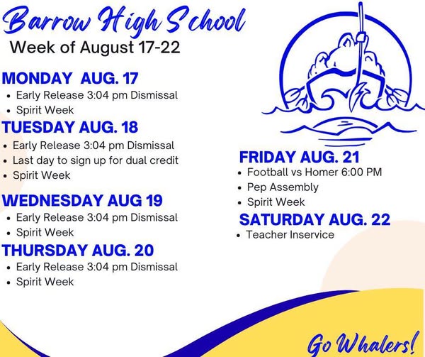 Football vs Homer · Pep Assembly · Spirit Week (2/2)