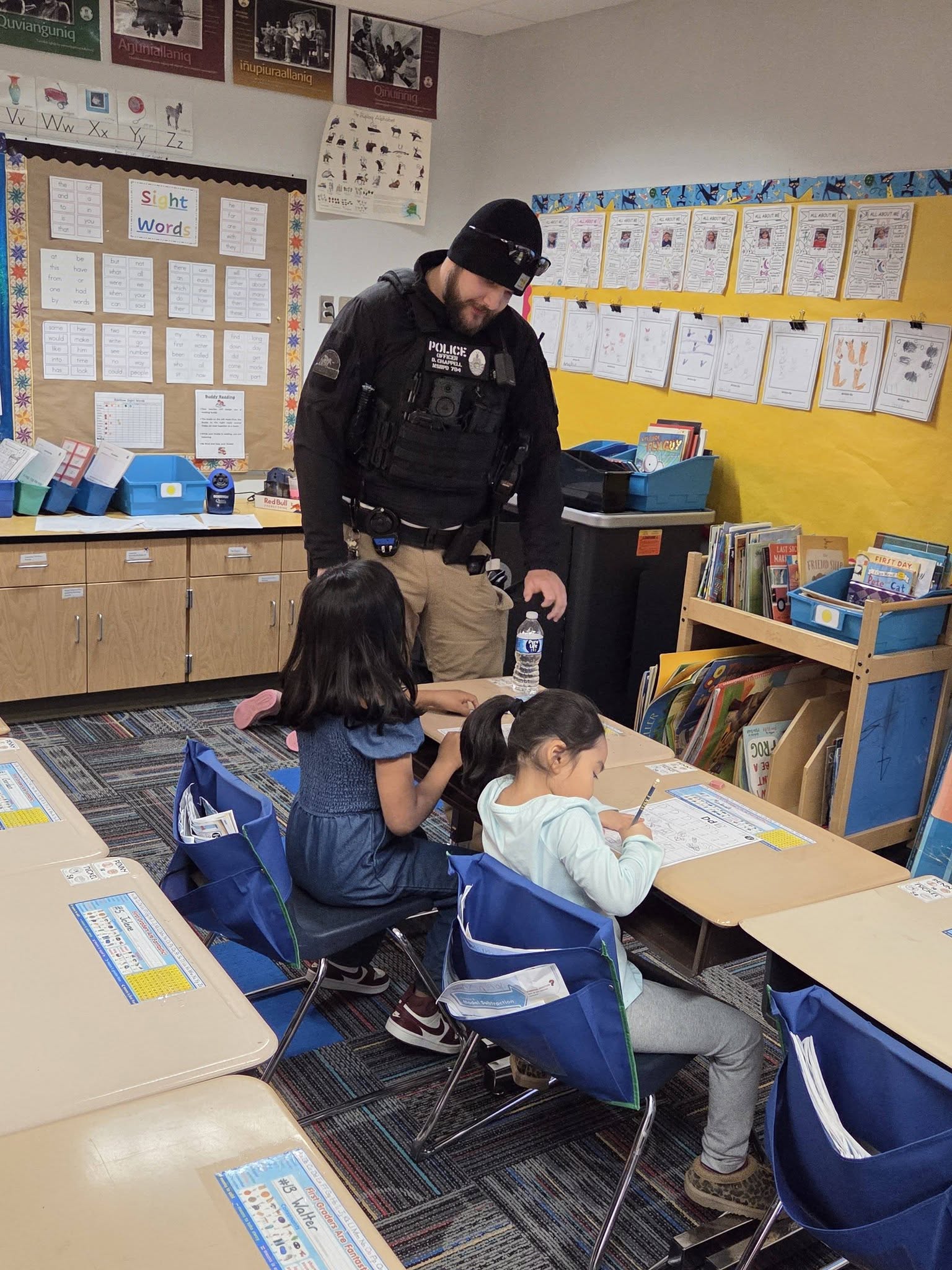 North Slope Borough Police Officers Visit Tikigaq School First Graders (4/5)