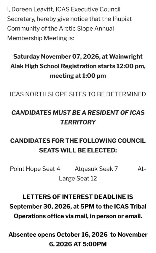 Iñupiat Community of the Arctic Slope Annual Membership Meeting (1/2)