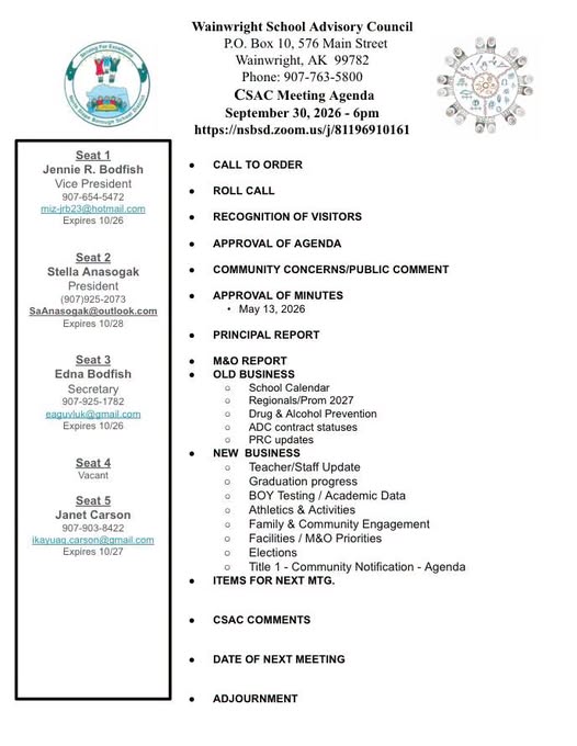 CSAC Meeting Agenda