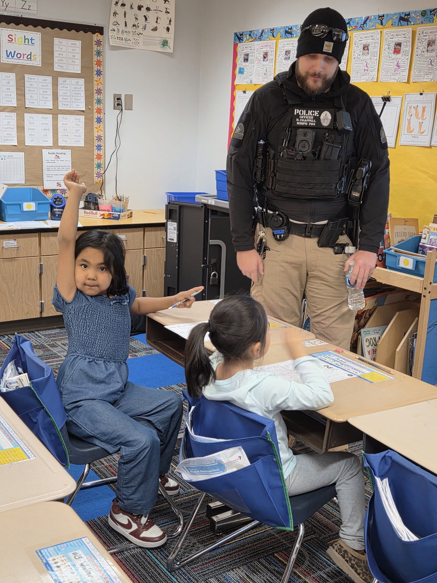 North Slope Borough Police Officers Visit Tikigaq School First Graders (1/5)
