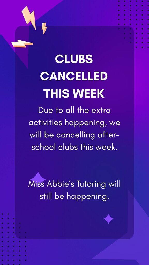 After-school clubs cancelled this week (2/5)