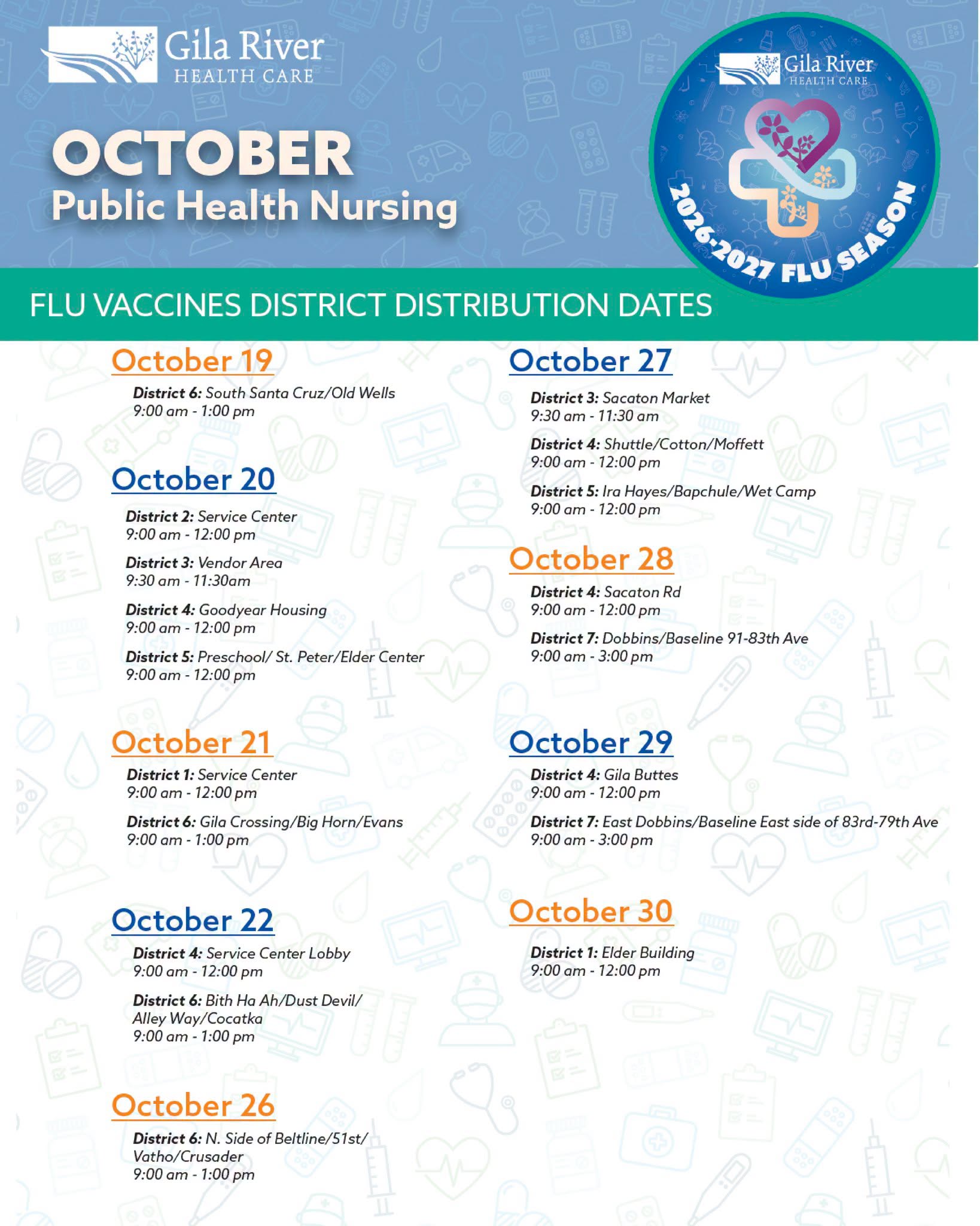Flu Vaccines: District 3: Sacaton Rd. (3/4)