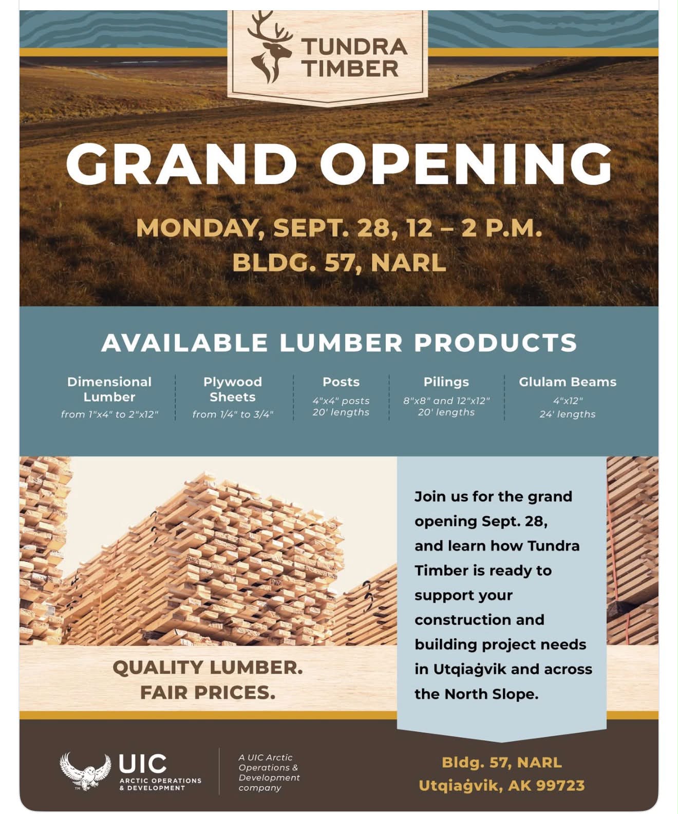 Tundra Timber Grand Opening