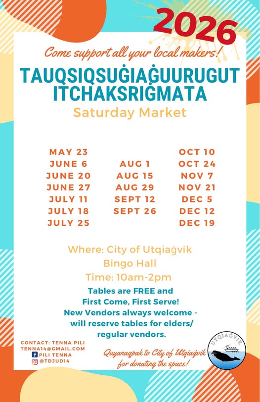 Tauqsiqsuġiaġuurugut Itchaksriġmata (Saturday Market)